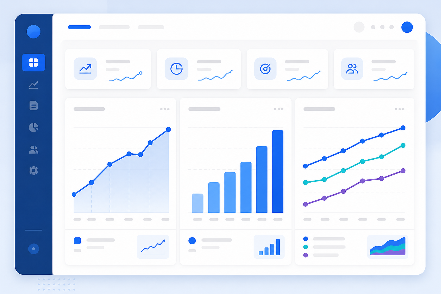 Illustration: A simple analytics dashboard mockup showing blog performance metrics like organic traffic growth, time on page, and keyword rankings trending upward over six months, clean modern UI style with a blue and white color palette. Alt text: Example analytics dashboard displaying blog traffic, engagement, and keyword ranking trends. for 5 Common Mistakes When Adopting AI Content Tools