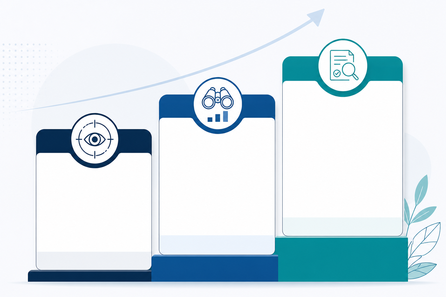Infographic: An infographic showing three tiered service packages (baseline monitoring, mid-tier with competitor tracking, top-tier with full legibility audits) as stacked cards with simple icons for each feature, professional agency sales-deck style for A Guide for Agencies Managing AI Brand Reputation