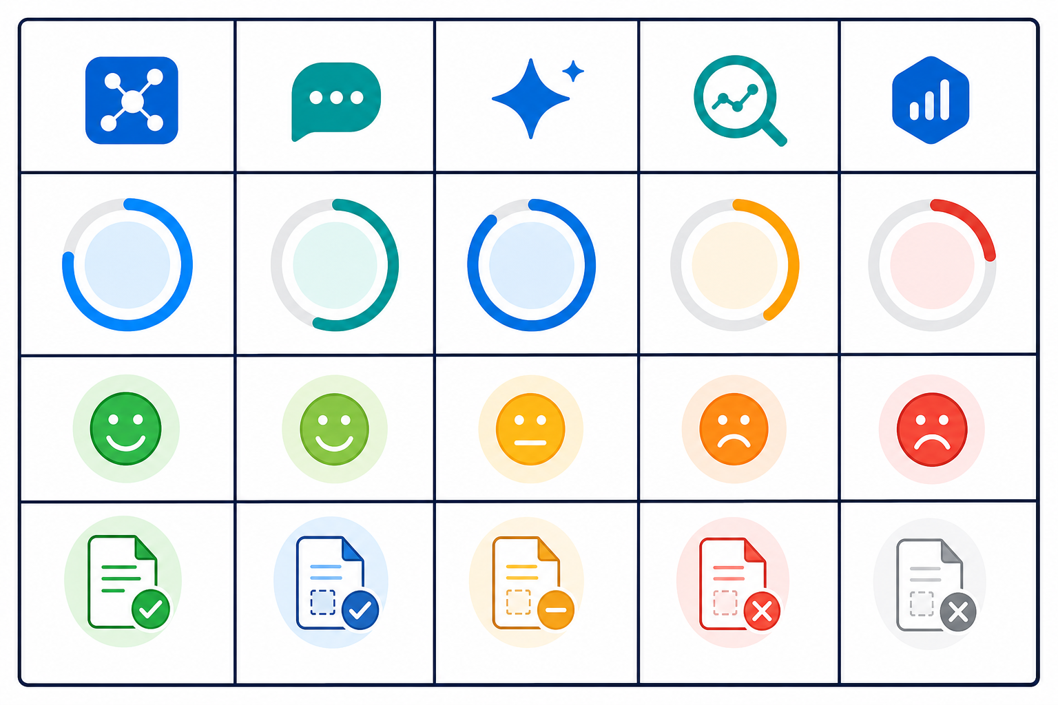 Comparison: A comparison table graphic showing the same fictional brand's visibility score, sentiment, and citation status side by side across five AI platform columns labelled generically (Platform A through E), clean data table design with colour-coded sentiment indicators for A Guide to Managing Client Brand Reputation in AI Search