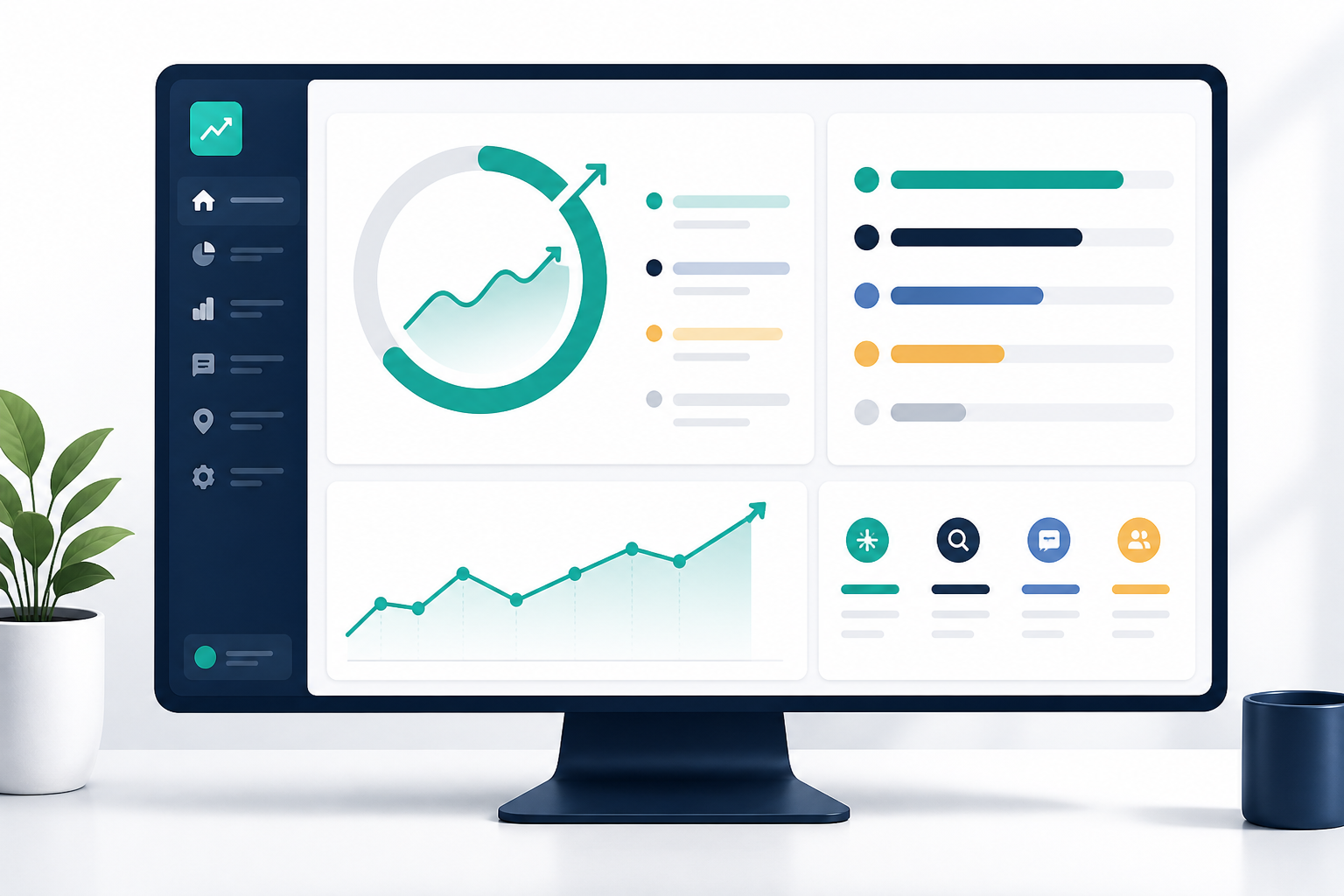 Comparison: A dashboard screenshot-style mockup showing a weekly AI visibility digest with recovering share-of-voice percentage, competitor comparison bars, and a small upward trend arrow for Case Study: How a Local Brand Lost Ground in AI Answers