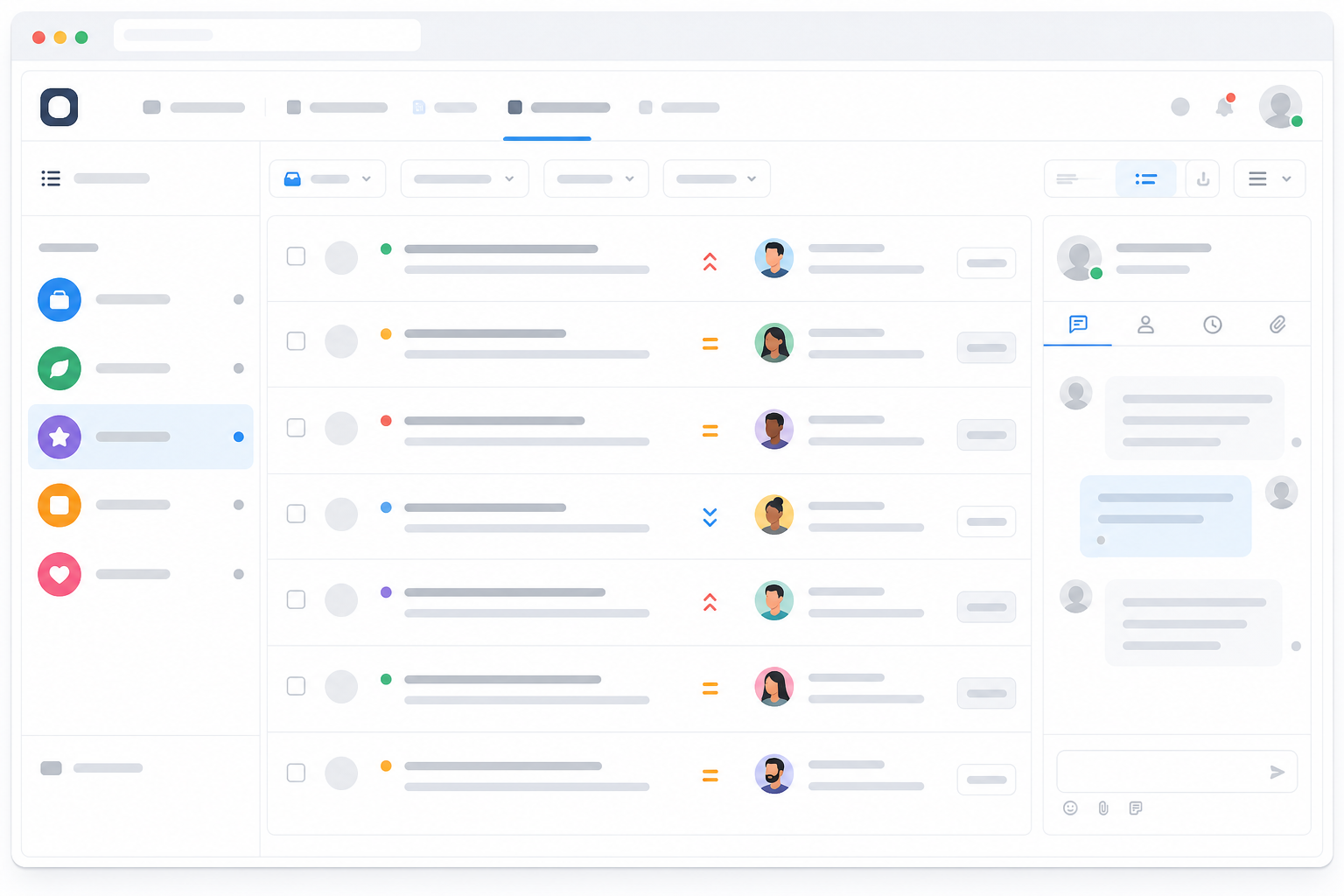 Illustration: style mockup showing a single dashboard with a sidebar listing multiple brand inboxes, one login session active, clean minimal SaaS UI for Choosing the Right Help Desk Software for a Multi-Brand Company