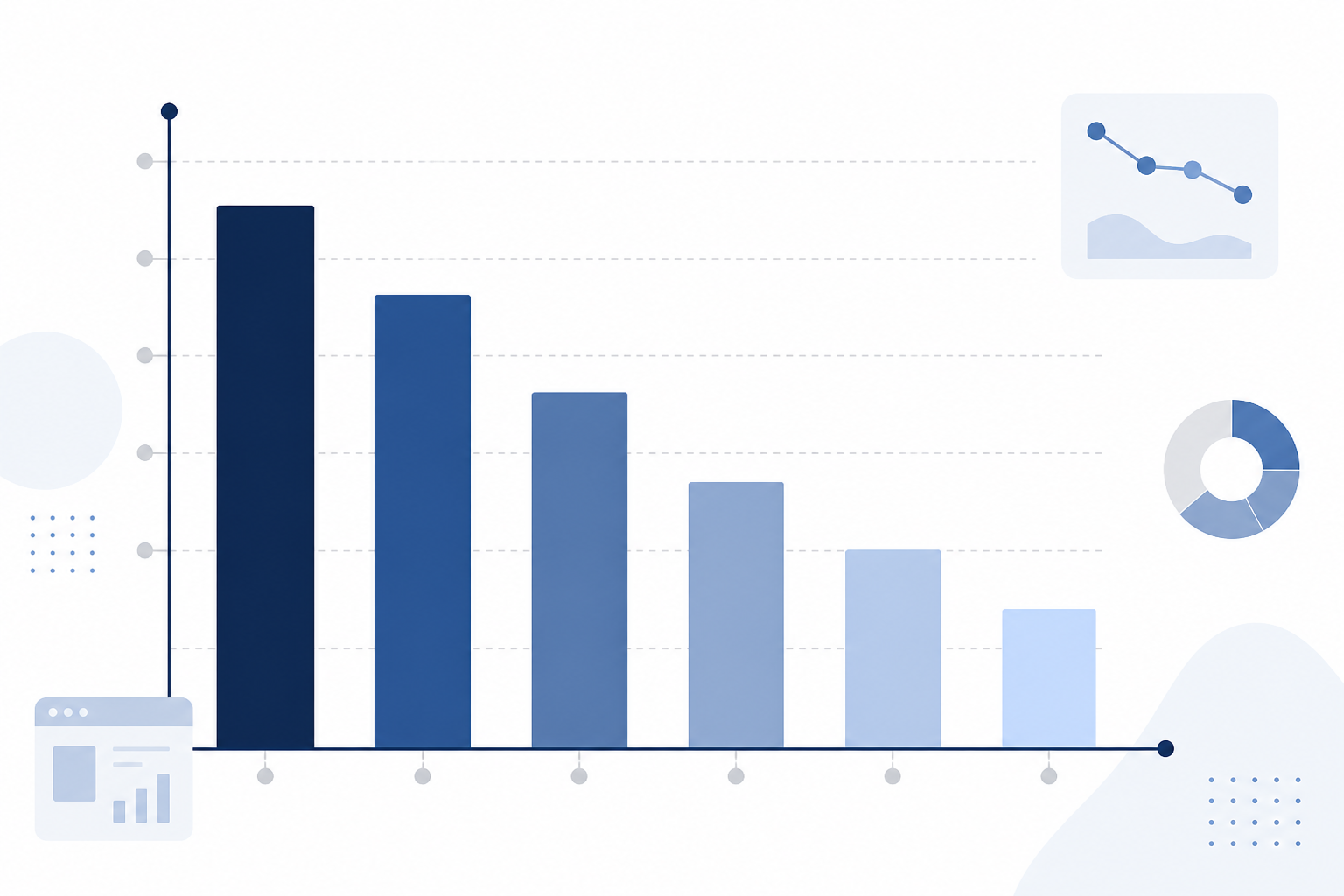 Chart: Bar chart mockup showing the number of visible ad variants for a fictional competitor declining week over week from 8 down to 2 for Creative Fatigue Signals: When a Competitor's Ad Is Dying