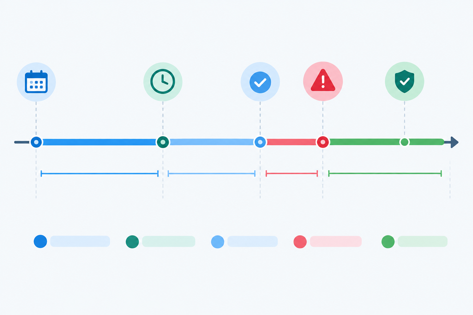 Chart: Timeline chart showing a nightly job's scheduled start, typical runtime, grace period and alert trigger point, with a 'too tight' zone marked in red and a 'comfortable buffer' zone in green. for Dead Man's Switch Monitoring: A Simple Guide for Cron Jobs