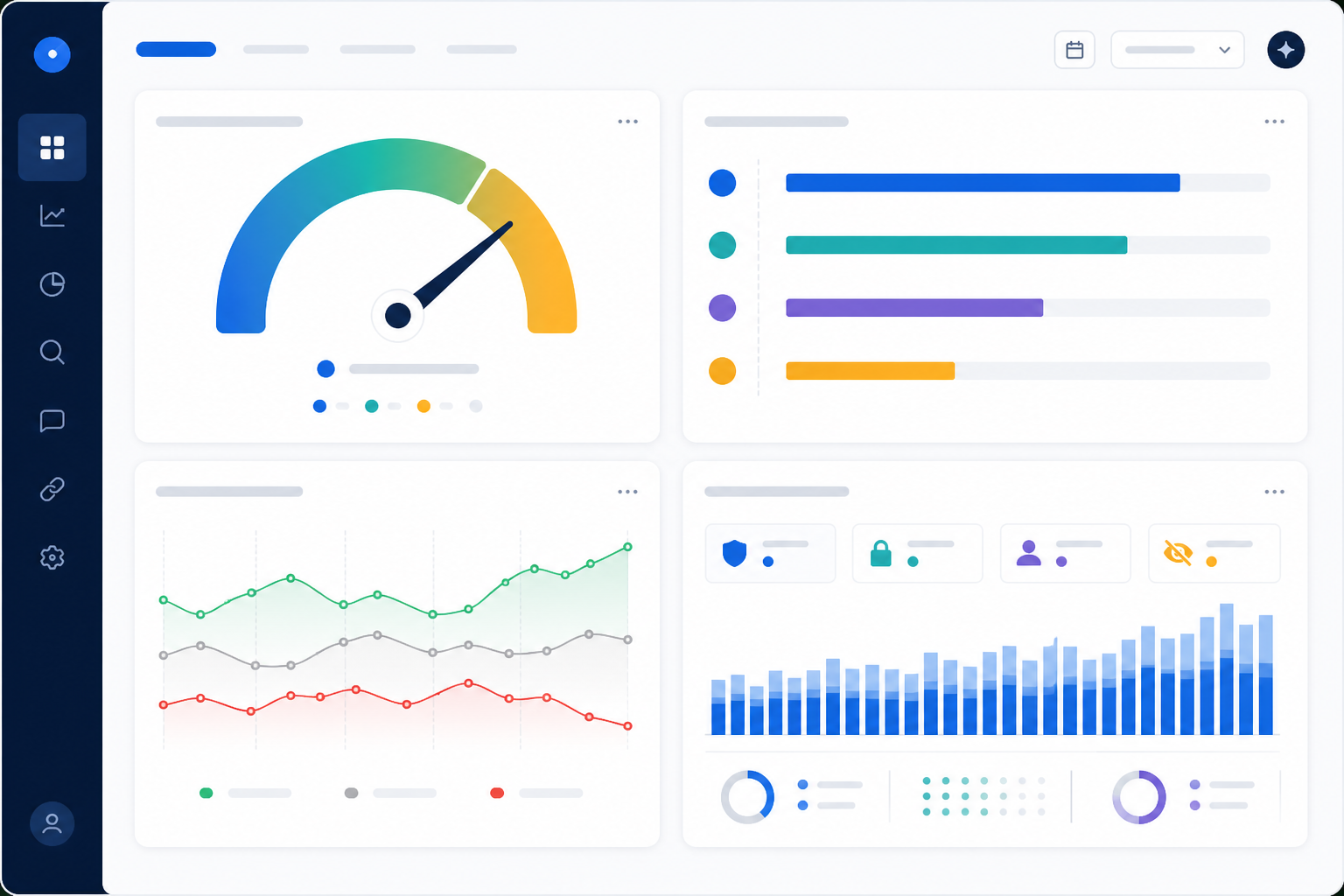 Illustration: A dashboard screenshot mockup showing visibility score, share of voice versus named competitors, sentiment trend, and cookieless AI traffic analytics in one unified view for Generative Engine Optimization: The New Growth Channel for SaaS