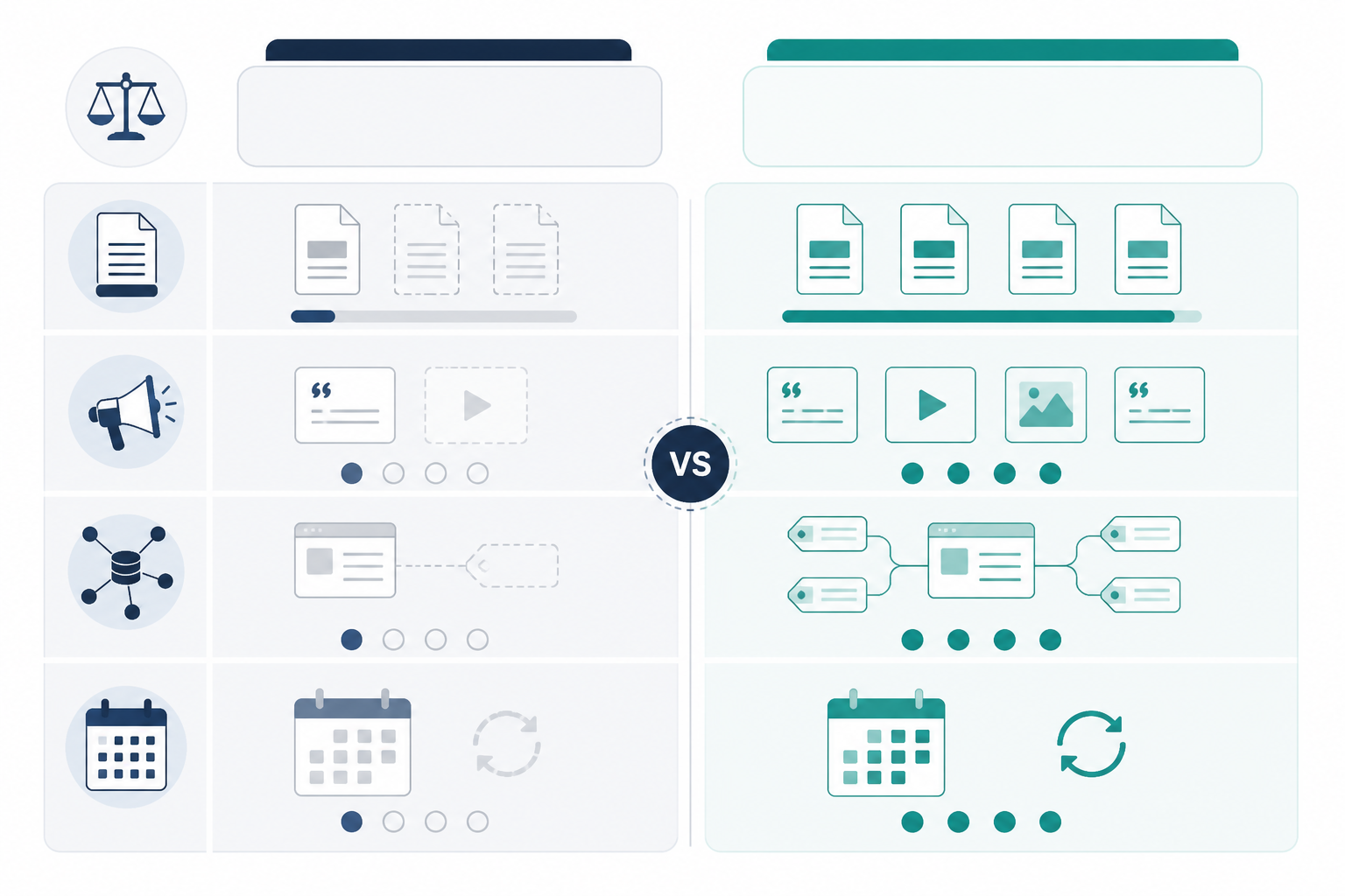 Infographic: A comparison table graphic contrasting 'low citation brand' vs 'high citation brand' across content depth, third-party mentions, schema markup, and freshness, styled as a clean two-column infographic for How ChatGPT Decides Which Brands to Recommend