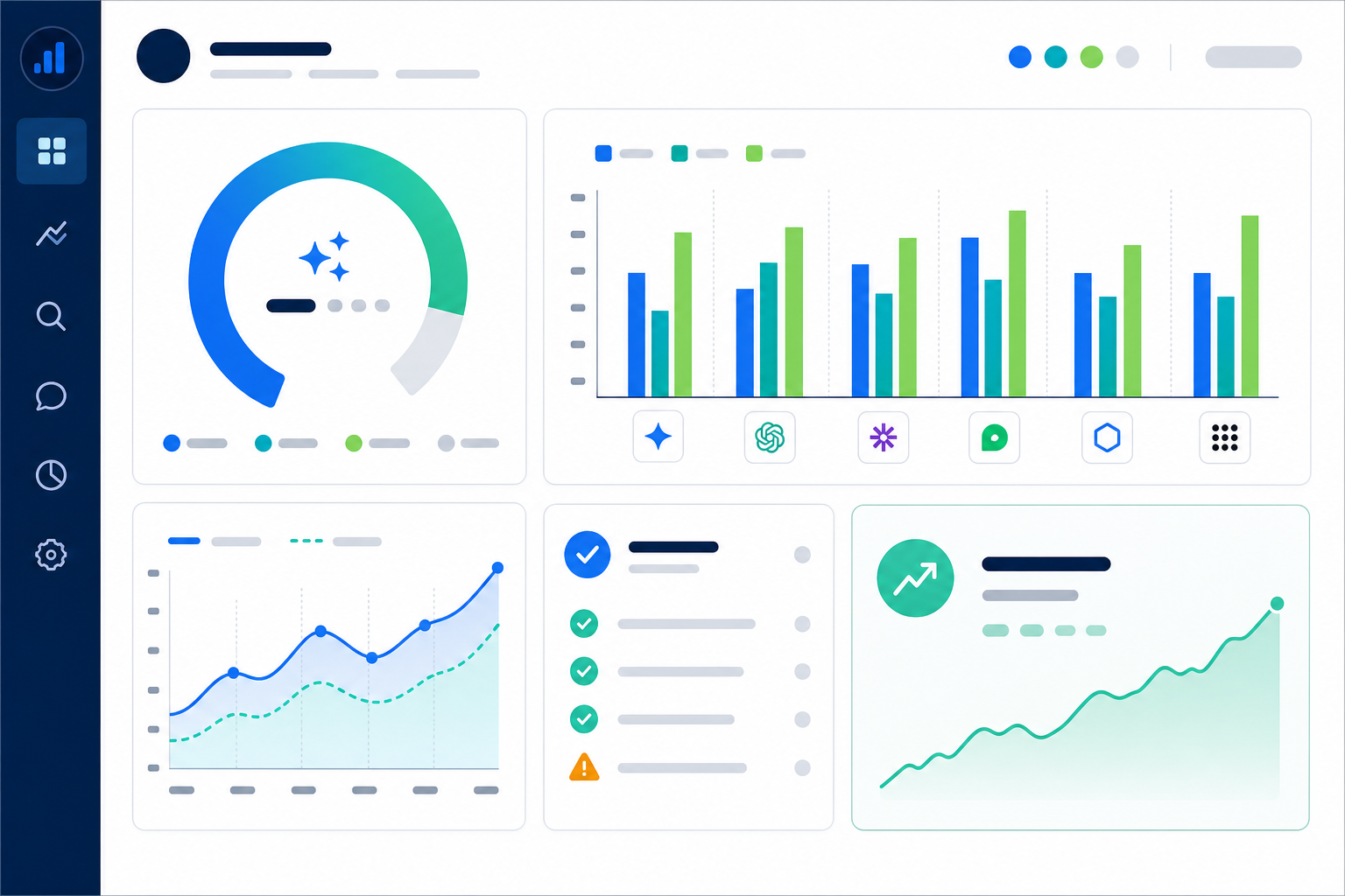 Illustration: A single QBR slide mockup displaying five key metrics: visibility score, citation frequency by AI platform, sentiment trend, legibility audit summary, and AI traffic numbers, laid out in a clean corporate slide template for How Marketing Teams Can Use AI Visibility Data in QBRs
