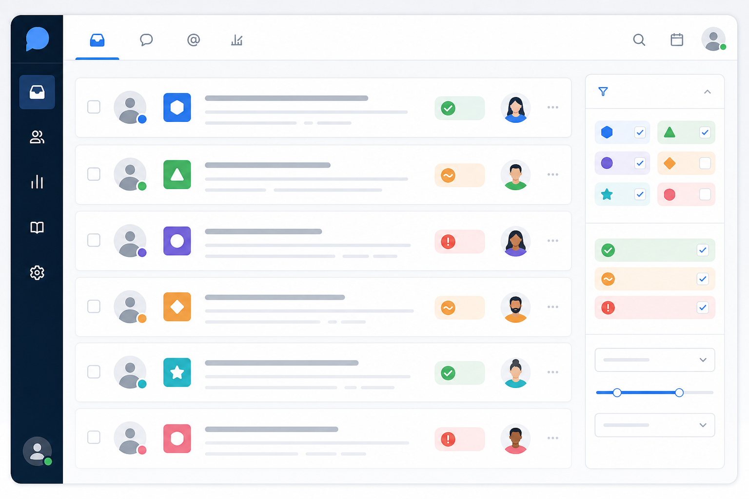 Illustration: A mockup-style screenshot of a shared inbox dashboard showing conversations tagged by brand name and tone flags like 'off-voice' or 'on-brand', with a filter panel visible on the side. Alt text: "Shared inbox dashboard filtered by brand, showing conversations tagged as on-brand or off-voice." Caption: "Tagging conversations by brand and tone turns tone consistency into something you can measure, not just sense. for How Multi-Product Companies Keep Support Tone Consistent