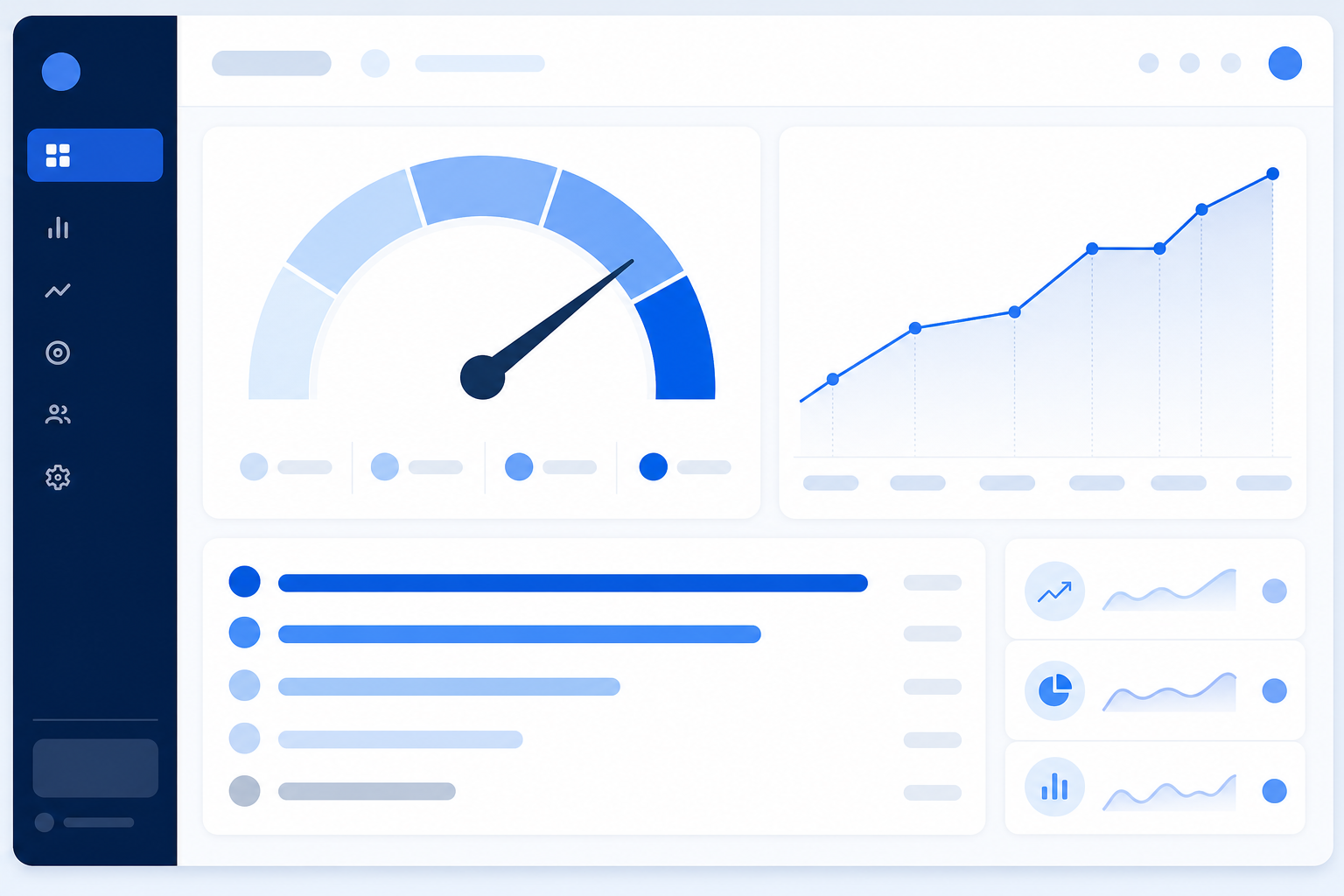 Chart: A dashboard-style screenshot mockup showing an AI visibility score gauge from 0 to 100, alongside a small trend line graph and a competitor comparison bar chart, modern SaaS product UI aesthetic in blue and white for How Solo Founders Can Get Cited by ChatGPT and Claude