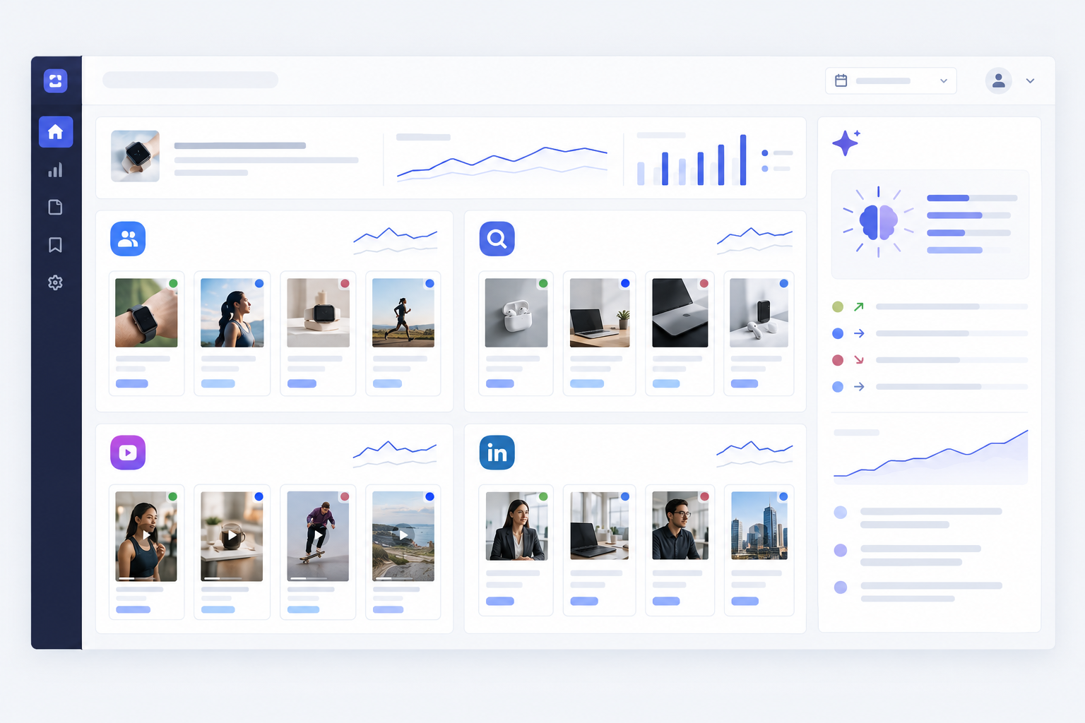 Illustration: A mock dashboard screenshot showing week-over-week ad diffs for a competitor, with labels for New, Stopped and Still running ads across Meta, Google, TikTok and LinkedIn, plus an AI strategic summary panel for How Startup Founders Use Competitor Ads to Sharpen Their Pitch