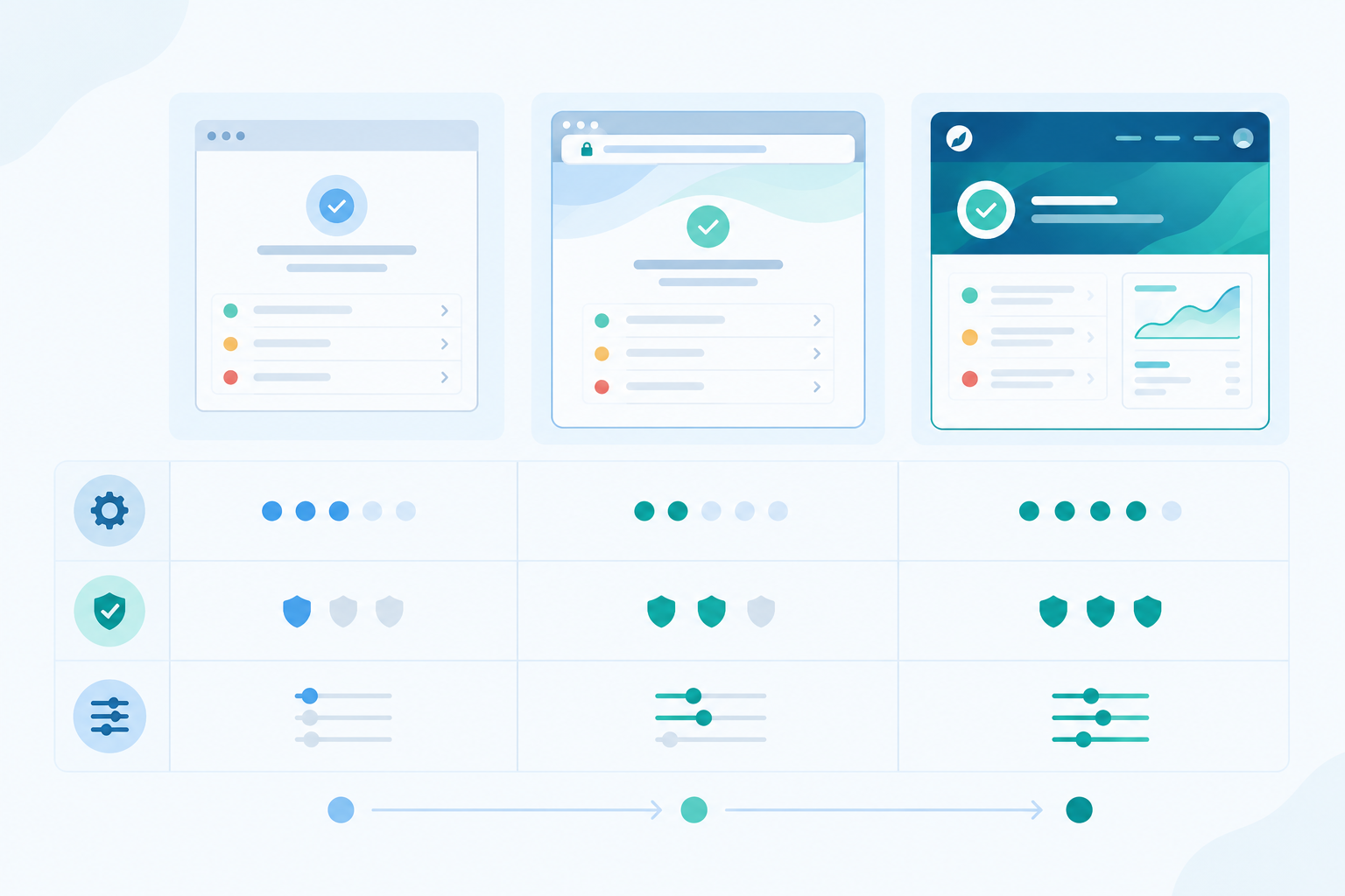 Comparison: Comparison table of vendor subdomain, custom subdomain, and fully custom branded status page across setup effort, trust signal, and flexibility, clean minimal styling for How to Build a Branded Status Page That Earns Customer Trust