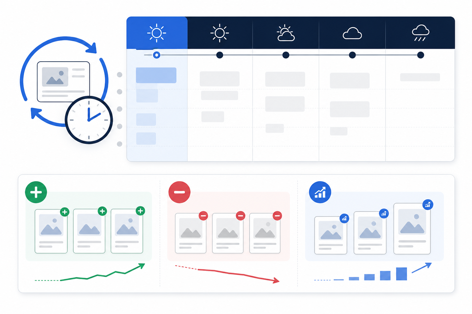Illustration: A weekly calendar graphic highlighting a recurring Monday morning block labeled 'Competitor Ad Review' with a small preview of a week-over-week diff showing new, stopped, and scaling ads for How to Build a Competitor Ad Monitoring Workflow That Sticks