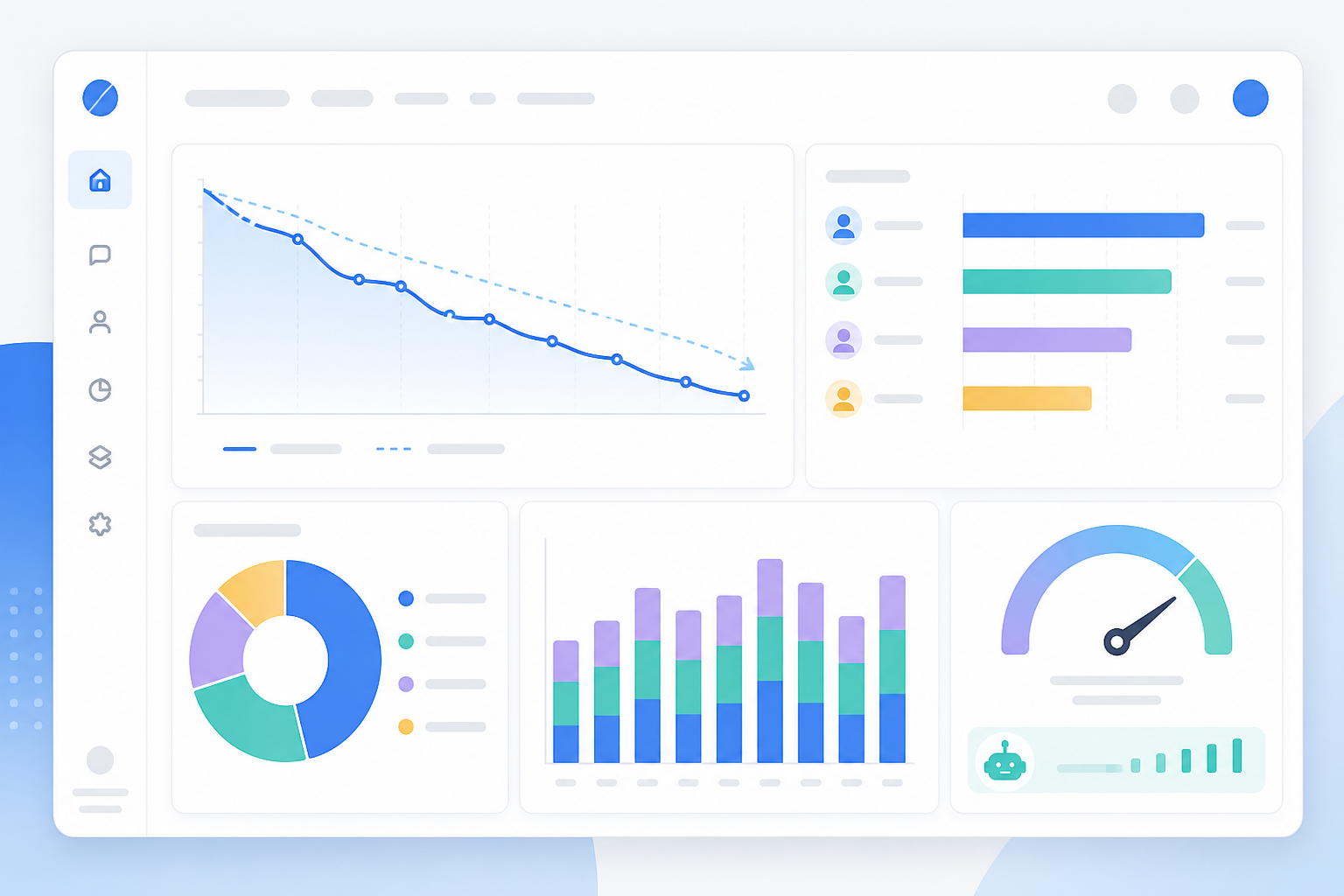 Chart: Dashboard-style screenshot mockup showing response time metrics and team performance charts in a clean SaaS reporting interface, soft colors, easy to read at a glance for How to Reduce Response Times Without Adding Headcount