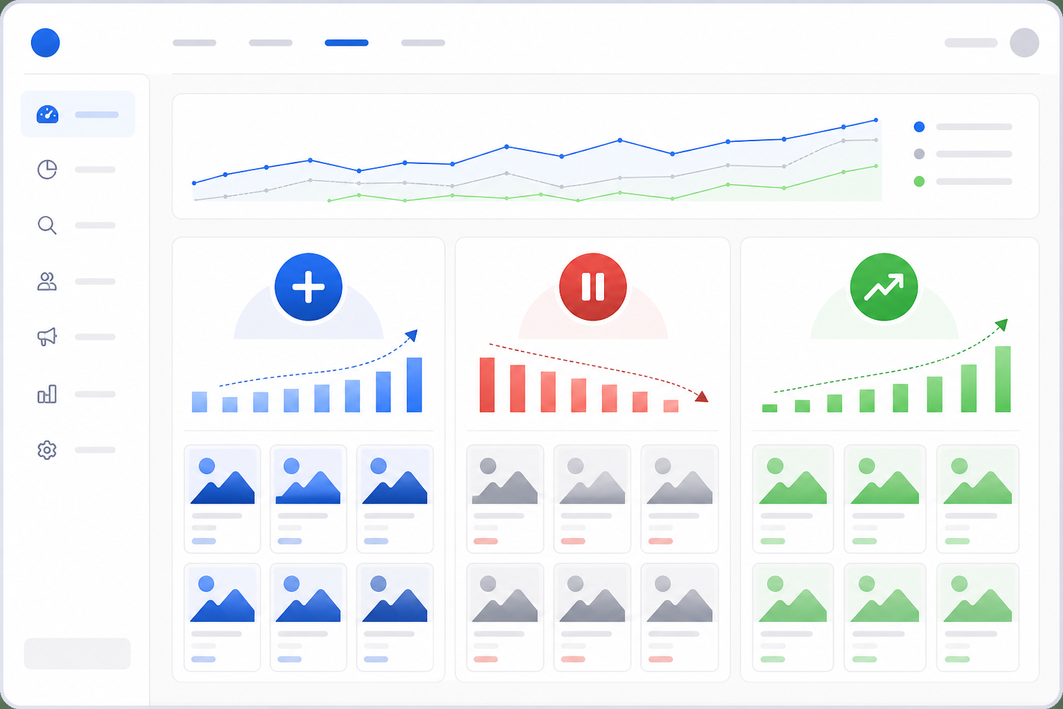 Illustration: A clean screenshot-style mockup of a competitive intelligence dashboard showing a week-over-week diff: new ads added, ads stopped, and ads scaling, with simple icons and a minimal UI design for Pitching Competitive Ad Intelligence as a Client Retainer