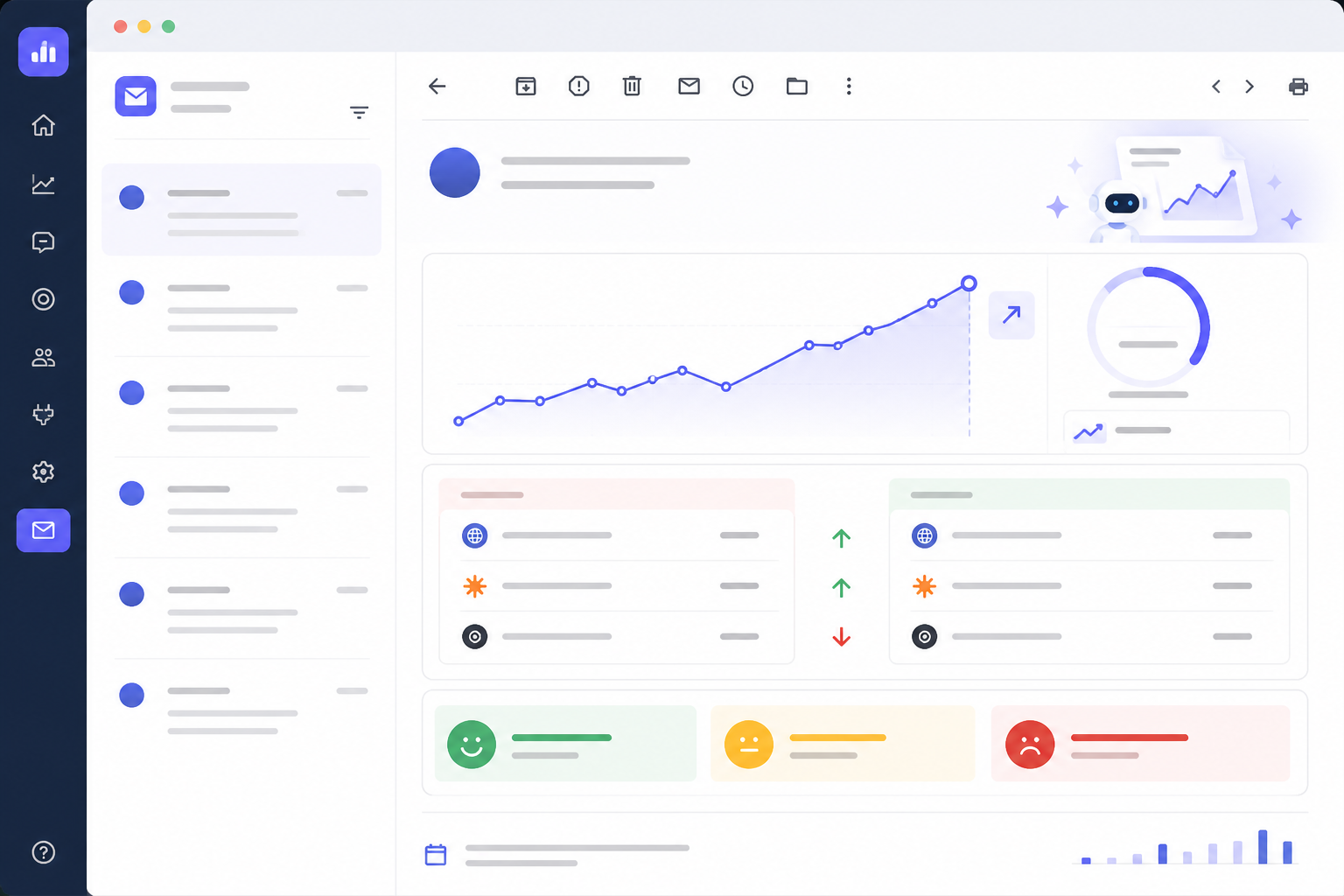 Illustration: style mockup of a weekly AI visibility digest email showing score trend line, citation changes, and sentiment summary in a clean SaaS dashboard aesthetic for Stop Manually Checking ChatGPT: Automate AI Tracking