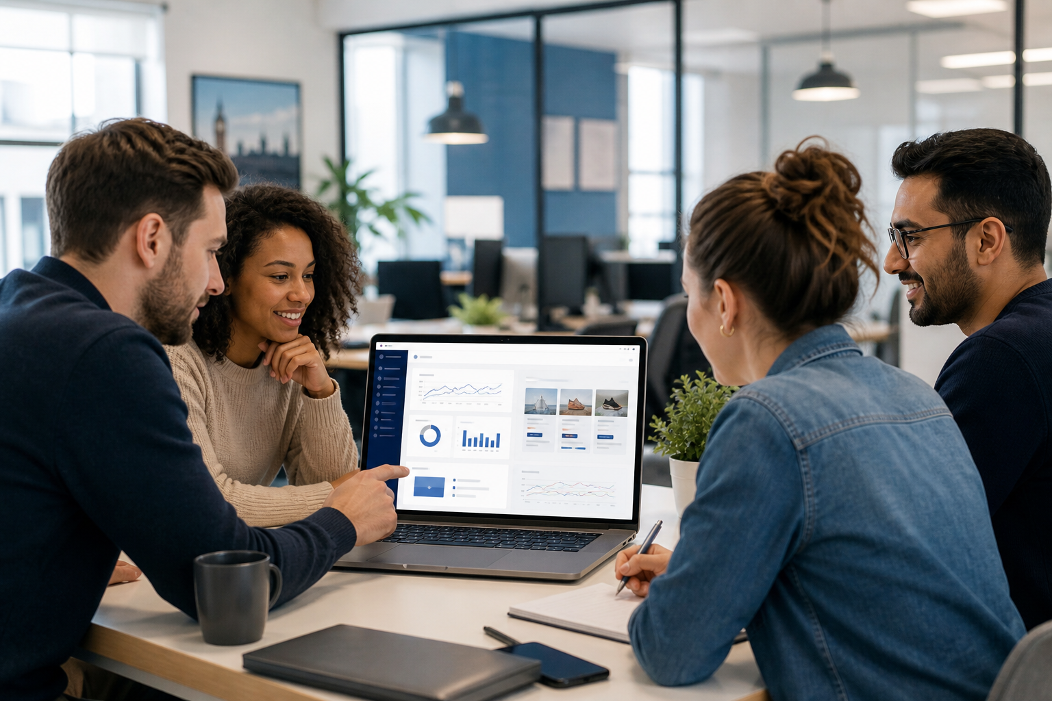 Illustration: Header image showing an agency team reviewing a branded competitor intelligence dashboard on a laptop, with a UK agency office setting in the background — alt text: 'Agency team reviewing whitelabelled competitor ad intelligence dashboard for The Agency Owner's Guide to Reselling Ad Intelligence Tools