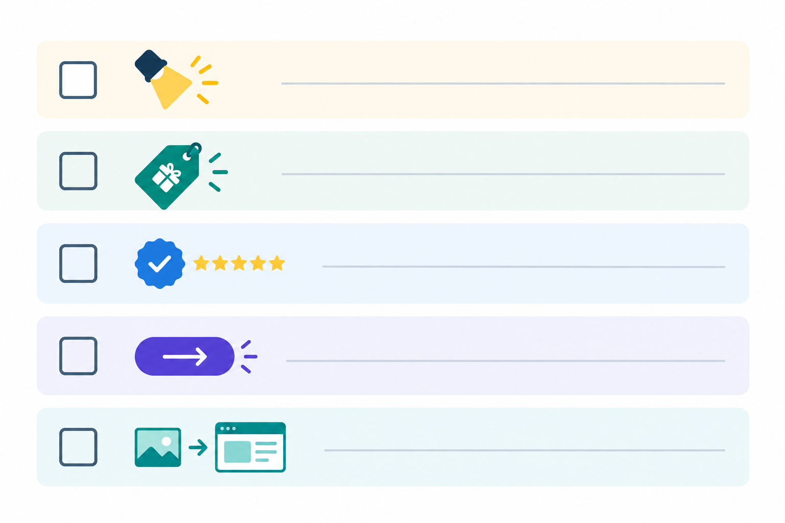 Infographic: Checklist-style infographic of a pre-launch DTC ad creative review covering hook, offer, proof, CTA and landing page match, with tick boxes and short prompts, minimal design suitable for screenshotting for The Anatomy of a High-Converting DTC Ad Creative, Explained