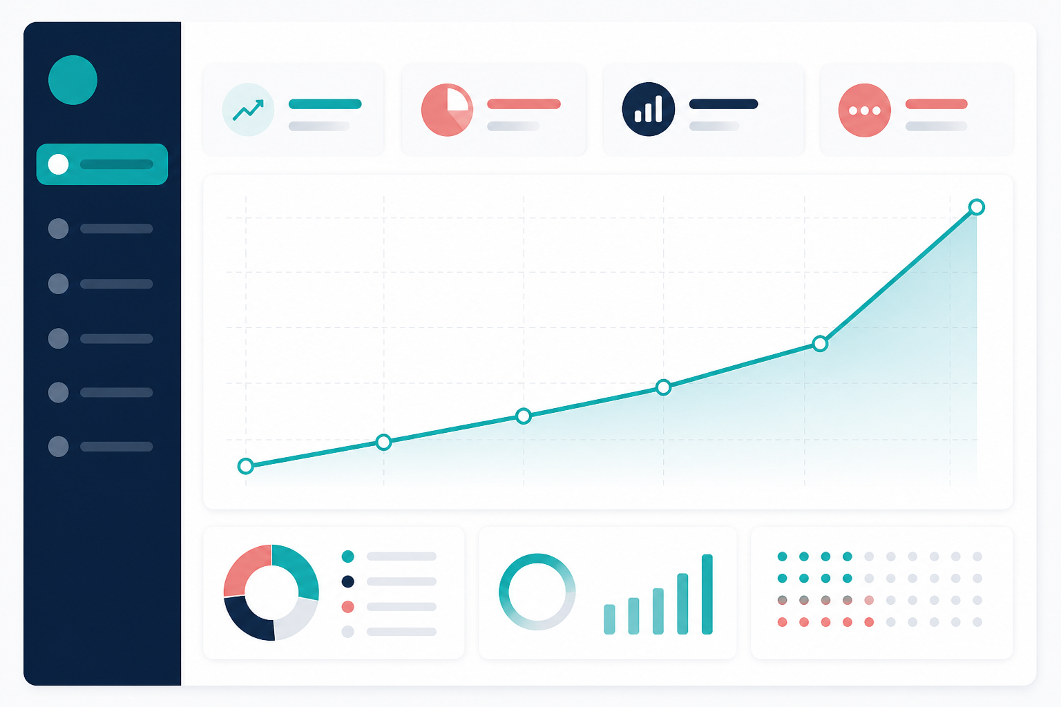 Illustration: A line graph showing organic traffic growth over six months trending sharply upward, styled like a Google Analytics dashboard screenshot with clean UK business branding colors for The Real ROI of Automated Content Marketing for Small Business