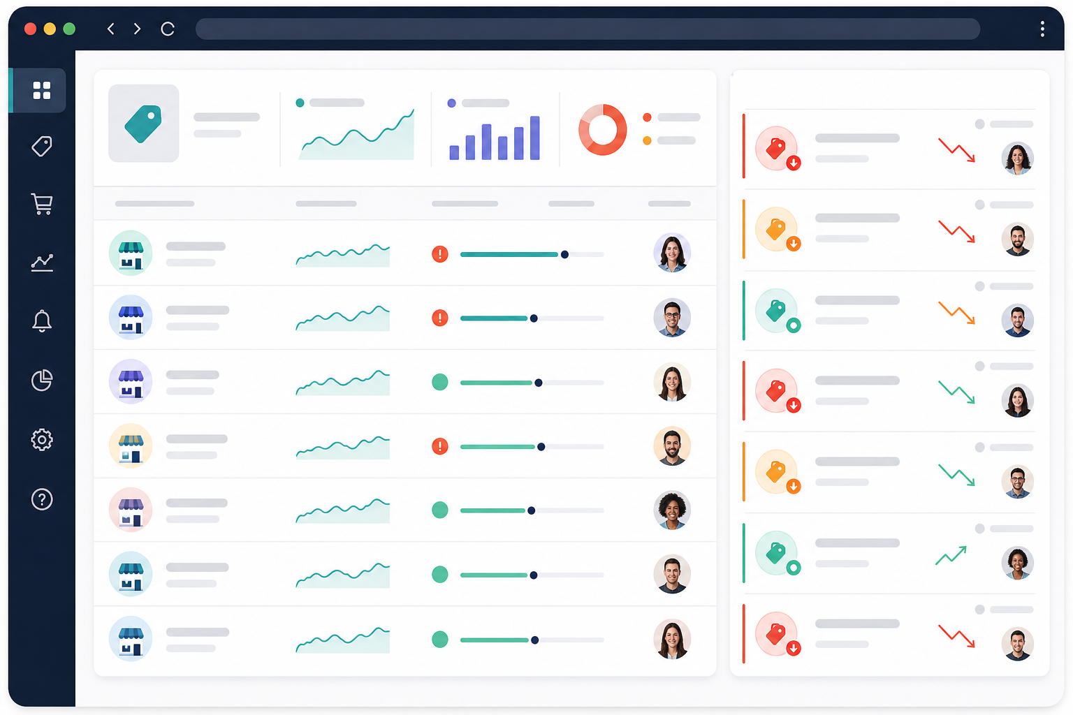 Illustration: A screenshot-style mockup of a competitive intelligence dashboard showing a list of monitored competitors, their assigned team members, and recent flagged discount changes for Tracking Competitor Discounts: A Playbook for eCommerce Brands