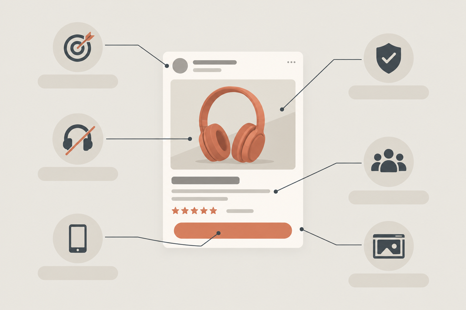 Infographic: Infographic showing an annotated example ad with callouts labelled Core Promise, Proof, Enemy, Audience, Offer/CTA and Format, clean flat design with a neutral background for What Competitor Ad Messaging Reveals About Their Positioning
