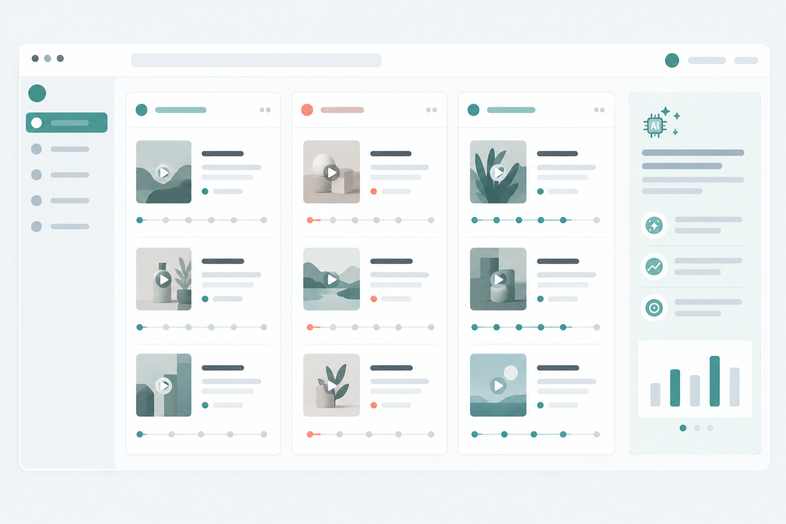 Illustration: Mock dashboard-style graphic showing a weekly competitor ad digest with sections for new ads, stopped ads and continuing ads, plus a short AI analysis summary panel, with generic placeholder content for What TikTok Ad Trends Reveal About Your Competitors' Strategy