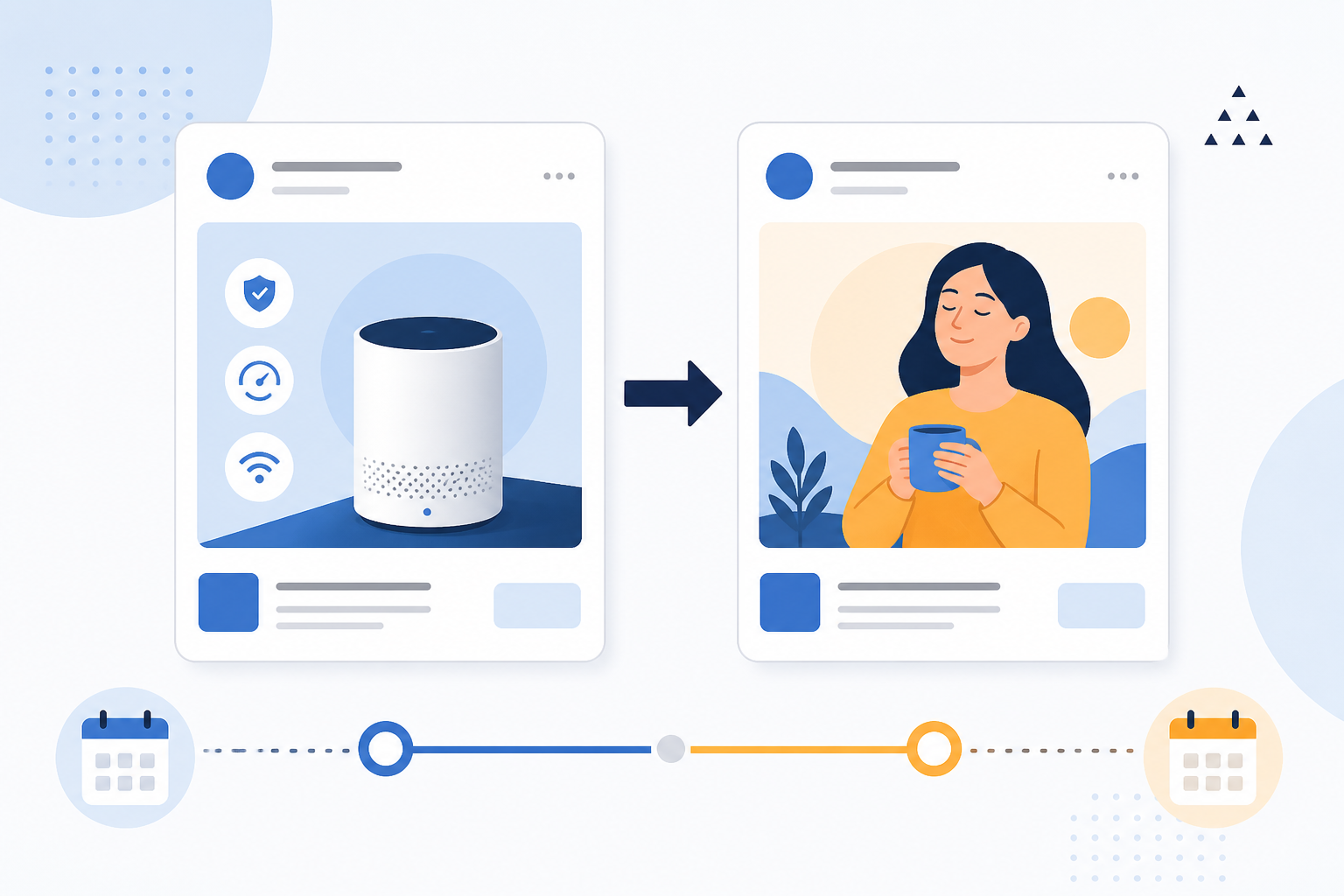 Diagram: A simple before-and-after diagram showing two versions of the same competitor's ad headline, one from week 1 and one from week 3, with an arrow indicating the shift in messaging angle for Why Every Startup Founder Should Monitor Competitor Ads