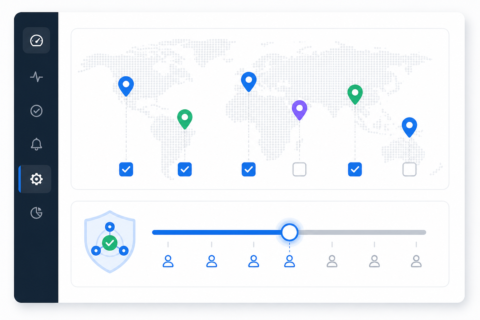 Illustration: A settings panel mockup showing region selection checkboxes and a threshold slider for verification rules. Alt text: "Monitor verification settings showing region selection and confirmation threshold configuration for Why Multi-Region Verification Stops False Downtime Alerts