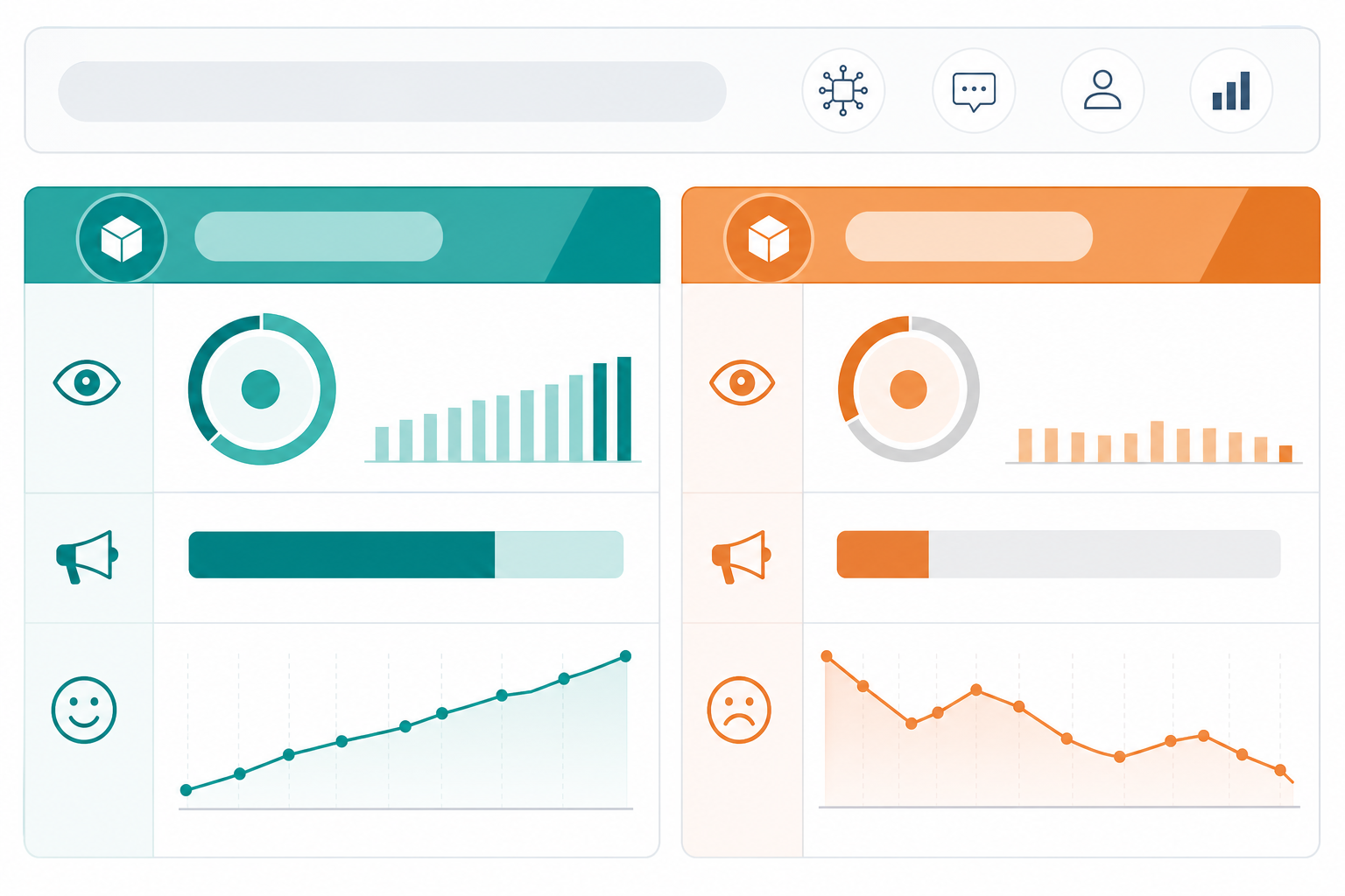 Comparison: A comparison table graphic showing two SaaS brands' AI visibility scores, share of voice, and sentiment trend lines side by side over a 90-day period for Why SaaS Brands Are Losing Deals to AI Recommendations